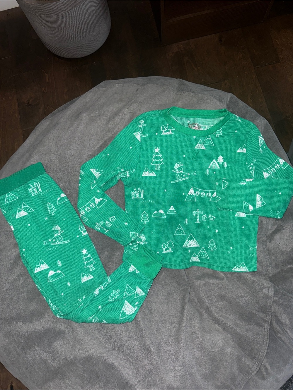 wonder nation Green Winter Scene Kids Pajama Set